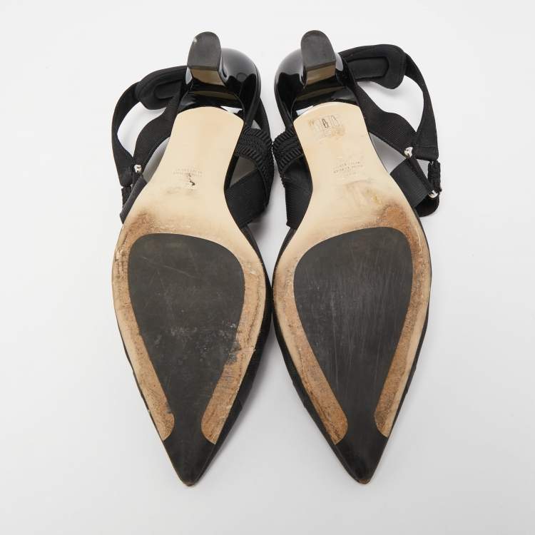 Pre Owned Fendi Black Zucca Mesh and Canvas Colibri Pumps Size 42