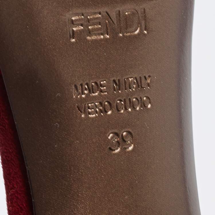 Pre Owned Fendi Tricolor Suede Bow Peep Toe D'orsay Ankle Strap Pumps Size 39