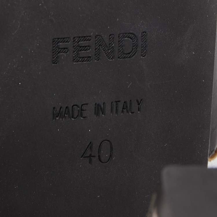 Pre Owned Fendi Metallic Silver Laser Cut Leather T-Strap Peep Toe Platform Sandals Size 40