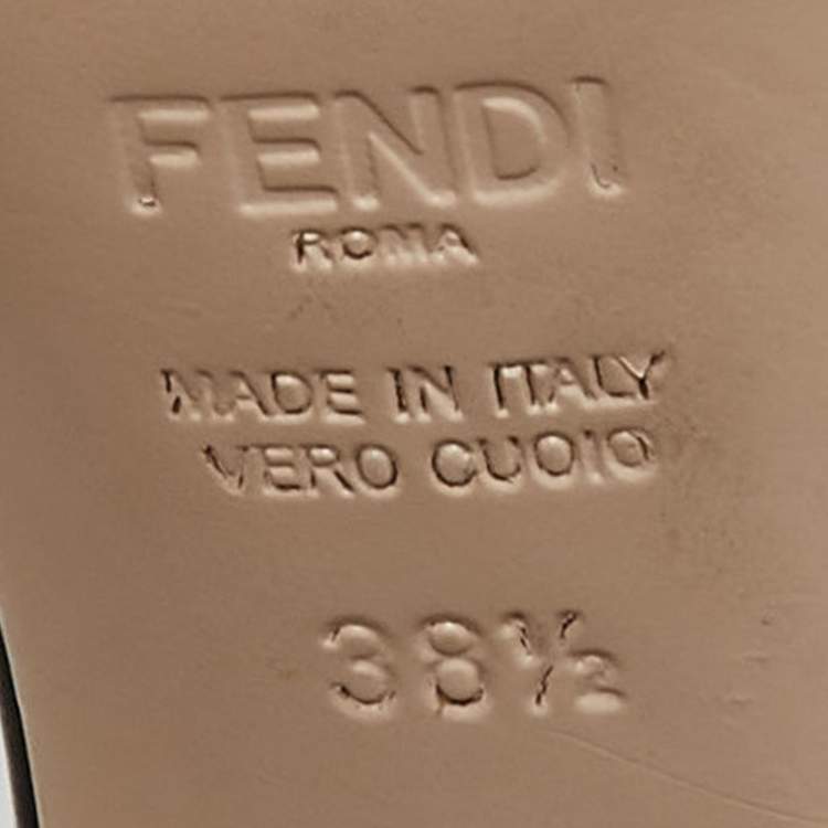 Pre Owned Fendi Black/Grey Zucca Velvet Open Toe Slide Sandals Size 38.5