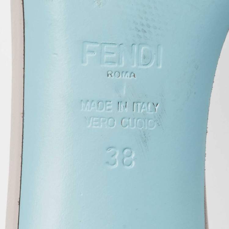 مملوكة مسبقًا Fendi Multicolor Leather Flowerland  Slide Sandals Size 38
