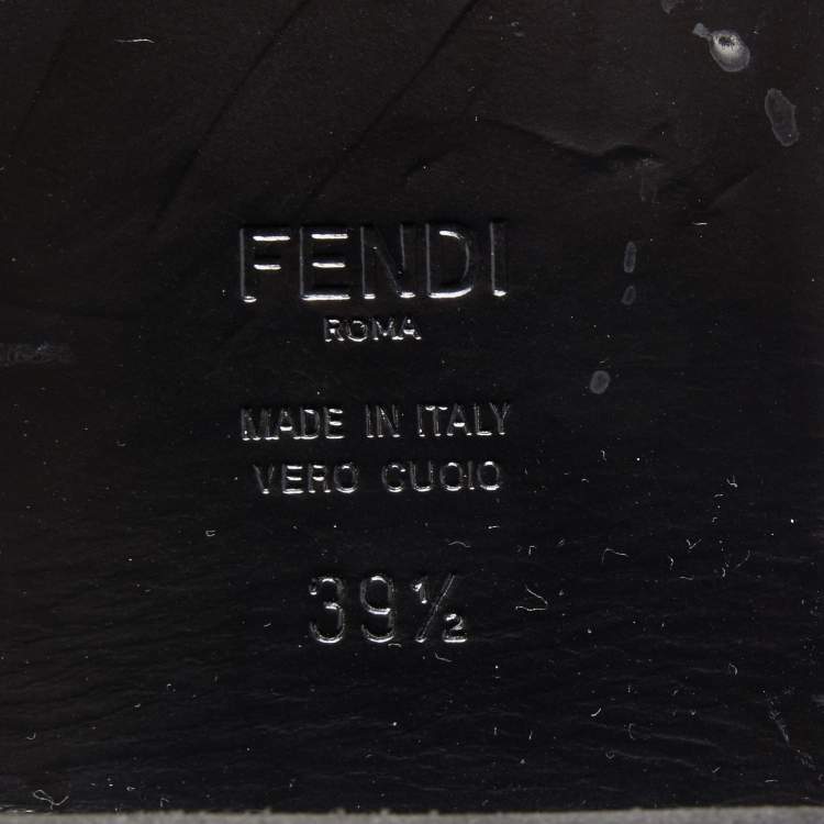 Pre Owned Fendi Black Patent Leather Knee Length Boots Size 39.5