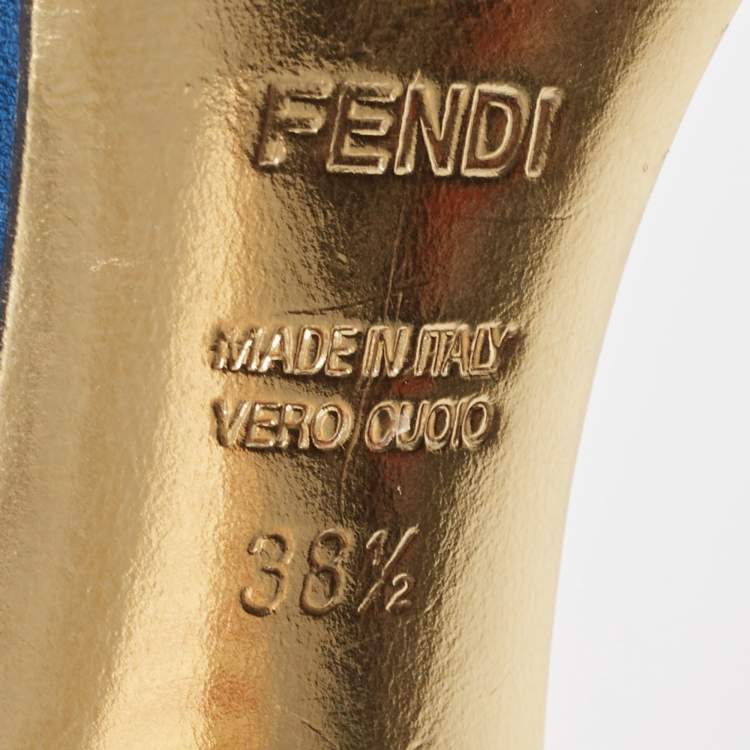 Pre Owned Fendi Multicolor Leather Strappy Ankle Wrap Sandals Size 38.5