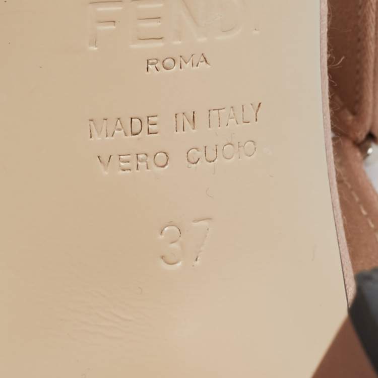 Pre Owned Fendi Beige Satin and Lace Colibri Slingback Pumps Size 37