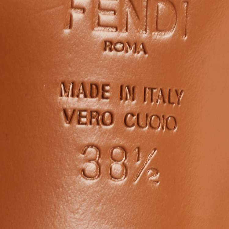 مملوكة مسبقًا Fendi Black/Brown Zucca Mesh and Leather Colibri Pumps Size 38.5