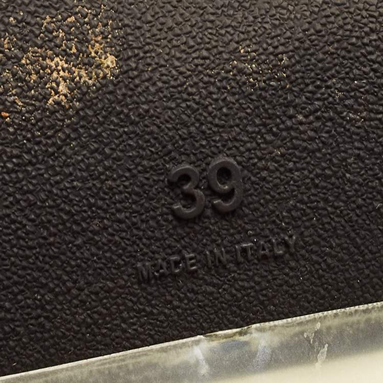 Pre Owned Fendi Black Velvet and Leather Flowerland Slip On Sneakers Size 39