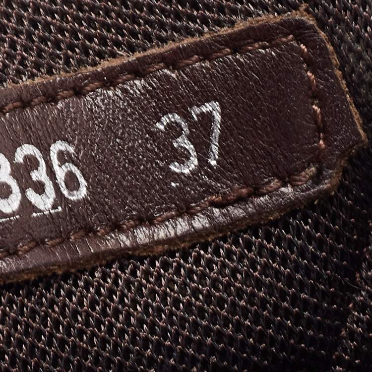 Pre Owned Fendi Brown Zucca Canvas and Leather Low Top Sneakers Size 37