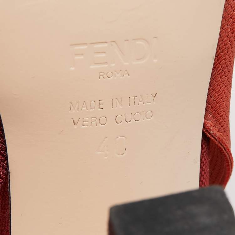 مملوكة مسبقًا Fendi Multicolor  Mesh and Canvas Colibri Slingback Pumps Size 40