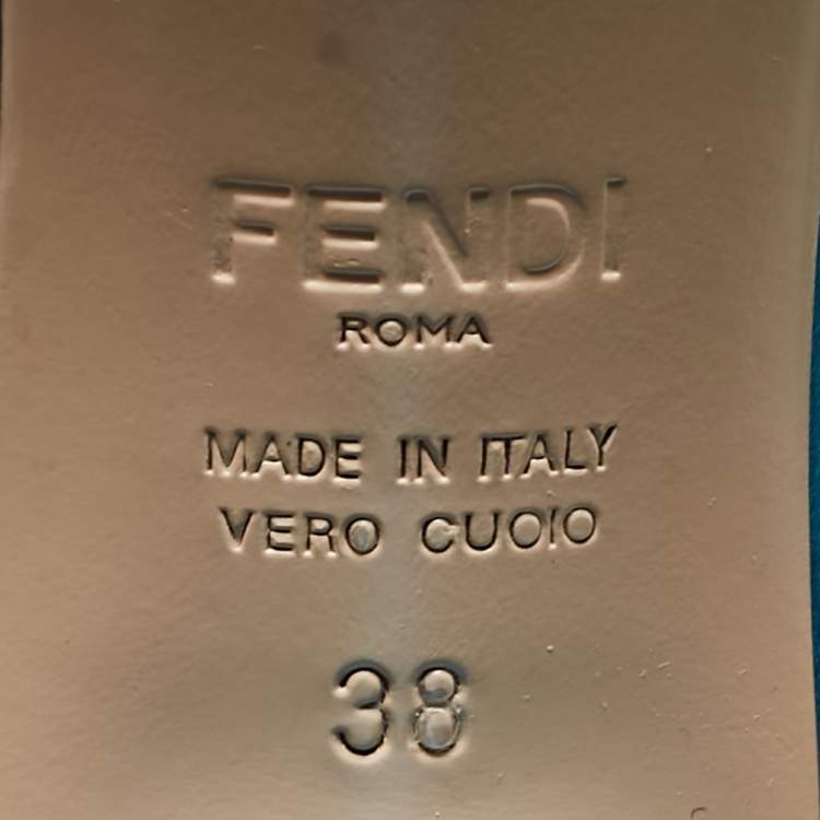 Pre Owned Fendi Blue Satin and Tulle Fabric Colibri Slingback Pumps Size 38