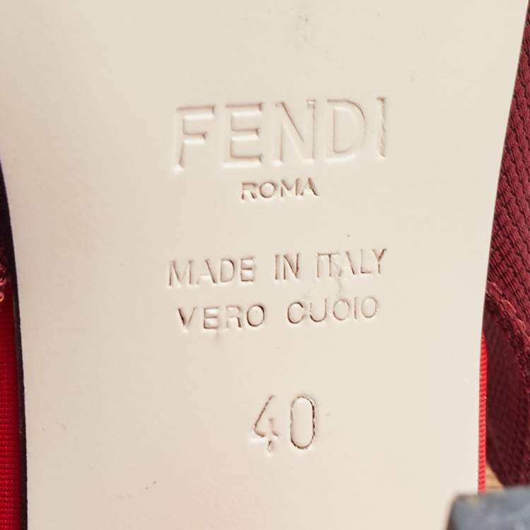Pre Owned Fendi Multicolor Mesh and Fabric Colibri Slingback Pumps Size 40