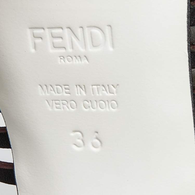 Pre Owned Fendi Tricolor Leather Strappy Sandals Size 36