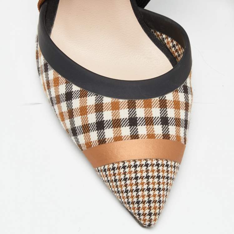 Pre Owned Fendi Tricolor Printed Canvas and Leather Colibri Slingback Pumps Size 40