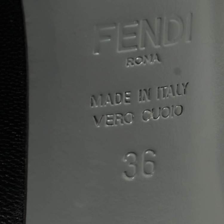 Pre Owned Fendi Black Leather and Mink Fur Trim Pointed Toe Pumps Size 36