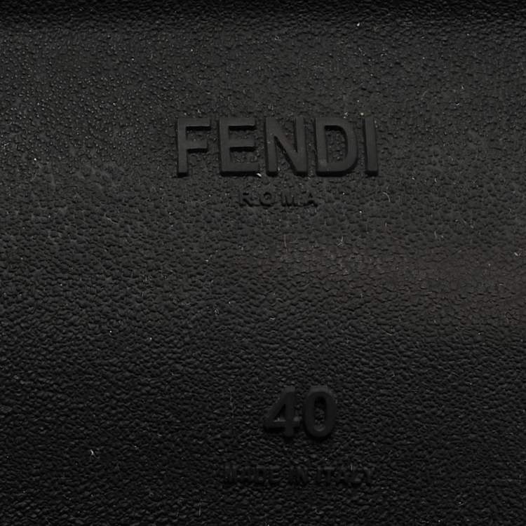 مملوكة مسبقًا Fendi Black/Brown Knit Fabric and Canvas Sock High Top  Sneakers Size 40