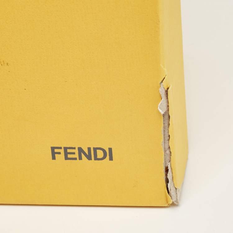 Pre Owned Fendi Grey Fabric Fendista Bow Peep Toe Slingback Platform Pumps Size 40