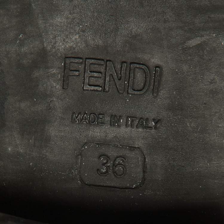 مملوكة مسبقًا Fendi Black Leather Knee Length Boots Size 36