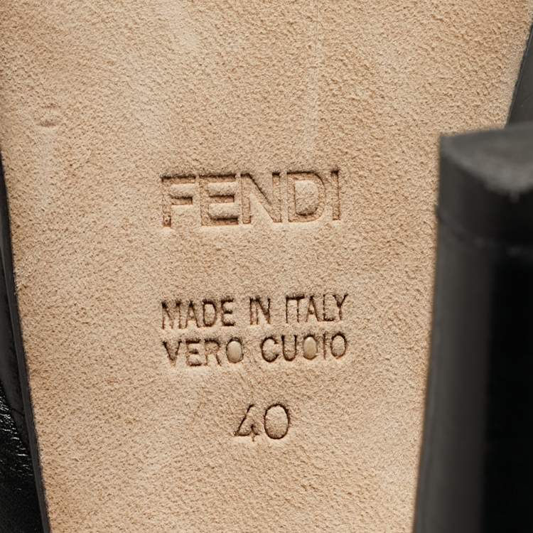 Pre Owned Fendi Black Calf and Leather Knee Length Boots Size 40