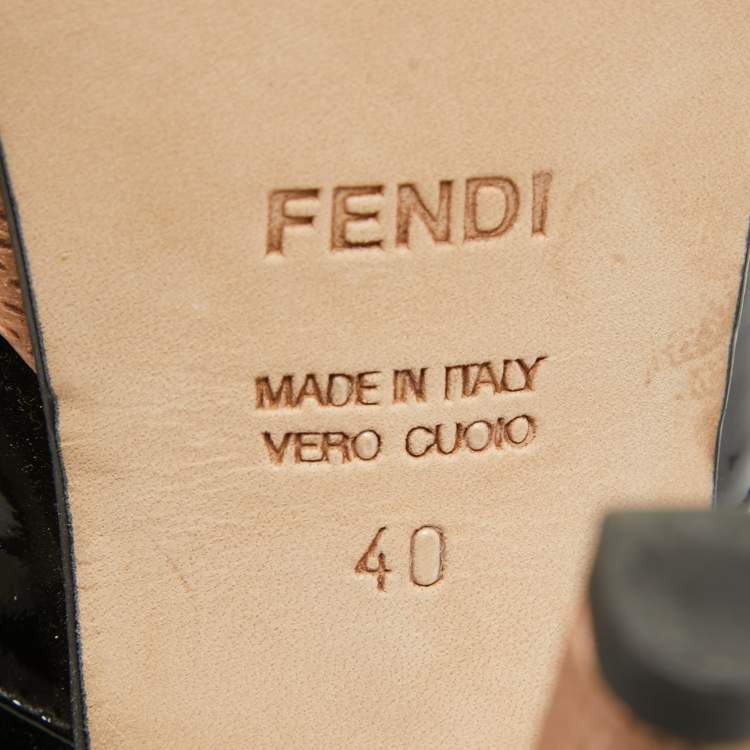 Pre Owned Fendi Multicolor Textured Leather Fendista Platform Peep Toe Pumps Size 40
