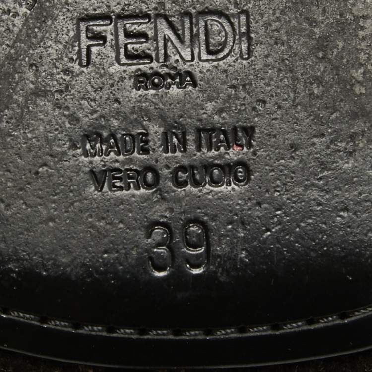 Pre Owned Fendi Multicolor Velvet and Nubuck Leather Mules Size 39