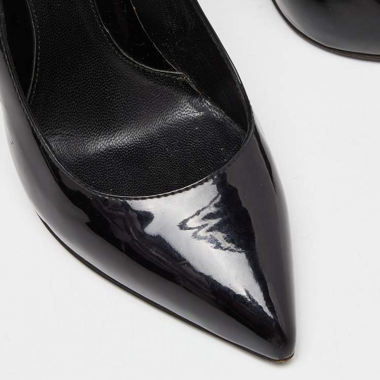 مملوكة مسبقًا Fendi Black Patent Leather Pointed Toe Pumps Size 37
