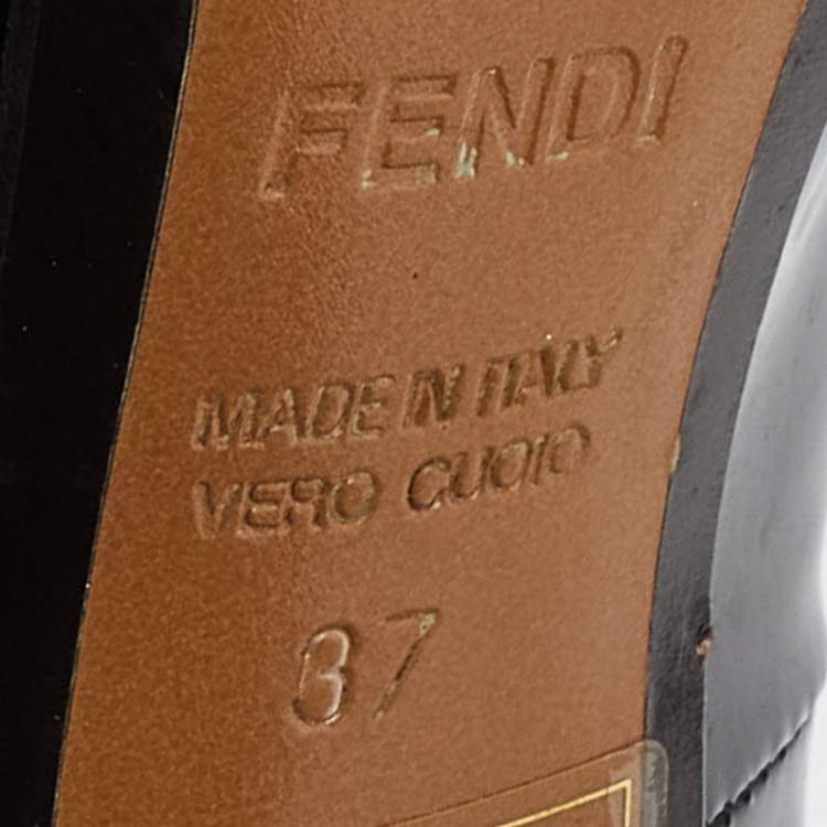 مملوكة مسبقًا Fendi Black Patent Leather Pointed Toe Pumps Size 37
