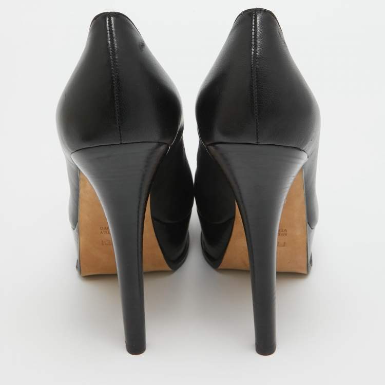 Pre Owned Fendi Black Leather Fendista Pumps Size 41