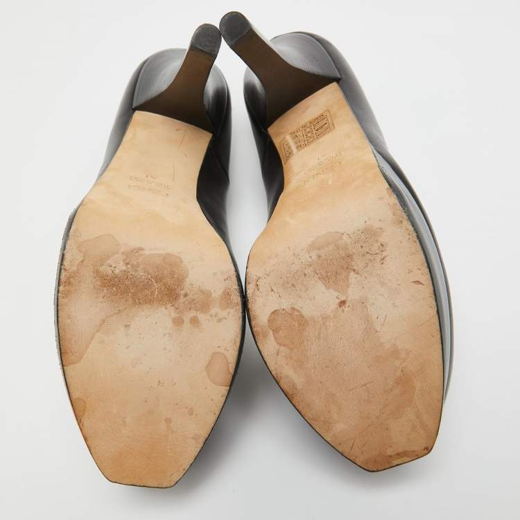 Pre Owned Fendi Black Leather Fendista Pumps Size 41