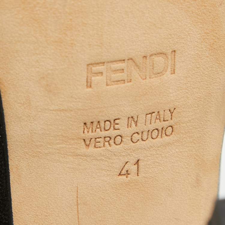 Pre Owned Fendi Black Leather Fendista Pumps Size 41