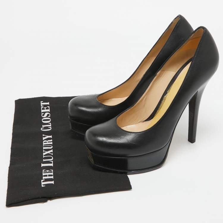 Pre Owned Fendi Black Leather Fendista Pumps Size 41