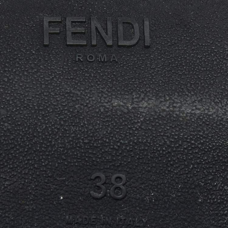 Pre Owned Fendi Red Mesh Rockoko Velcro Strap Slip On Sneakers Size 38