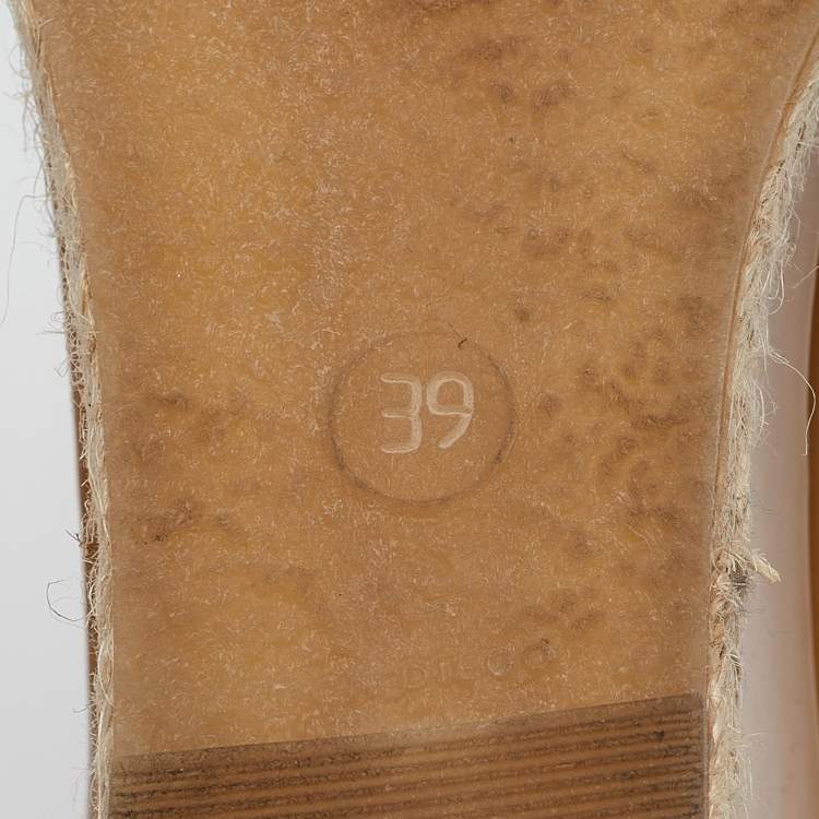 Pre Owned Fendi Brown Patent Elastic Wedge Sandals Size 39