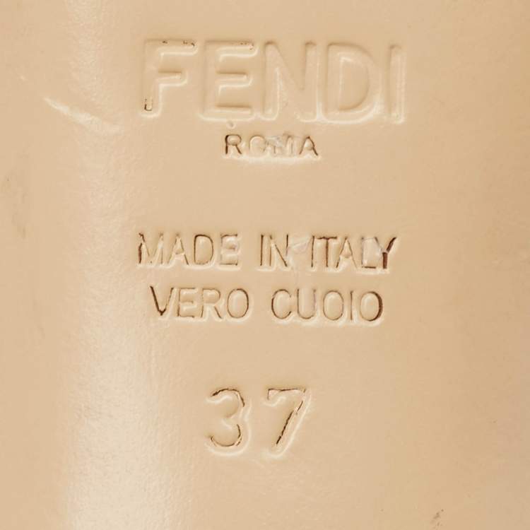 Pre Owned Fendi Metallic Leather Flowerland Slide Sandals Size 37