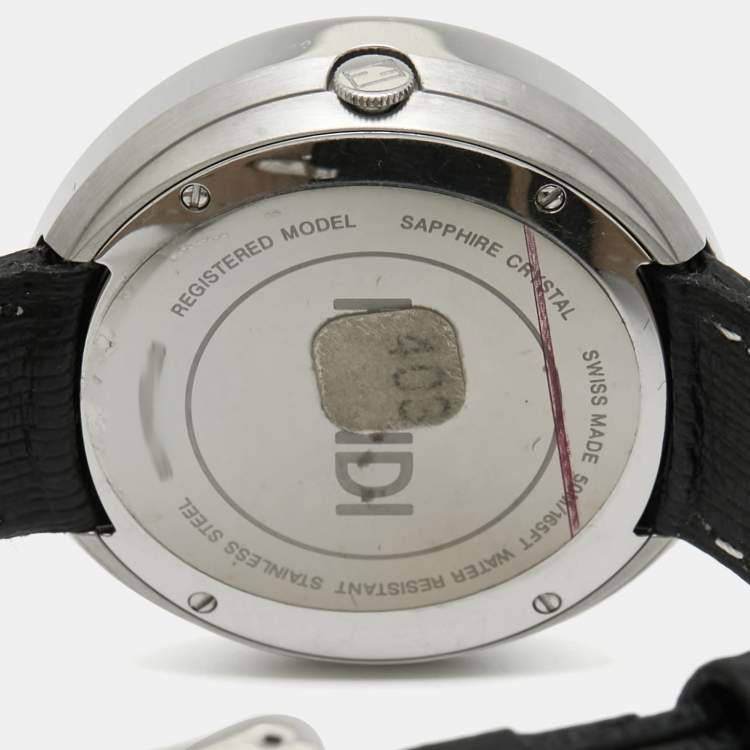 Pre Owned Fendi White Stainless Steel Leather My Way 35000M Women's Wristwatch 36 mm