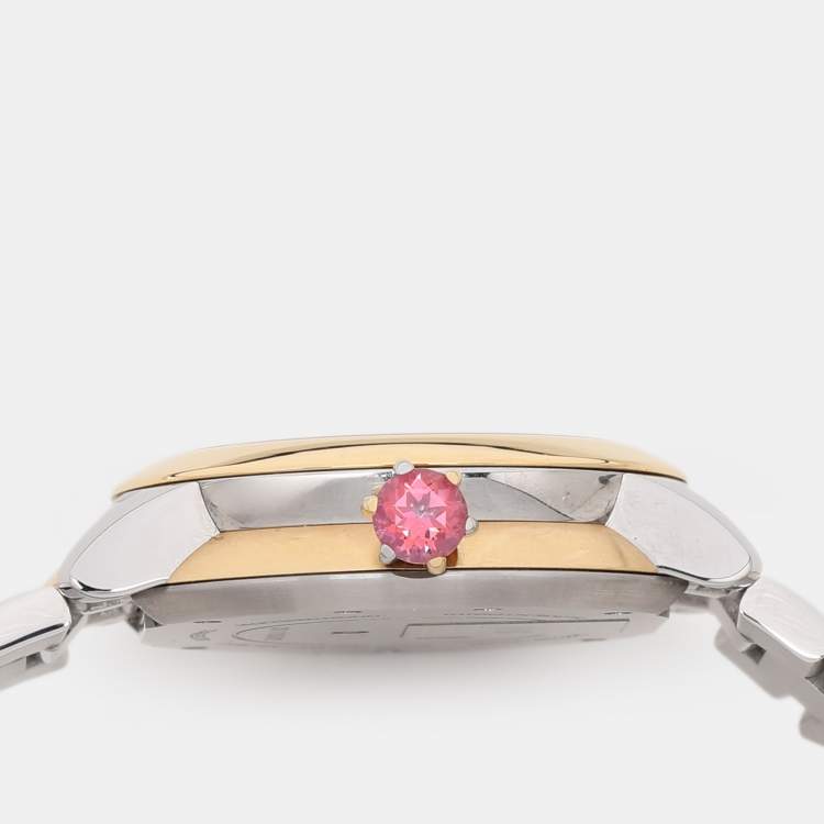 Pre Owned Fendi Mother of Pearl Diamond Topaz Two-Tone Stainless Steel IShine F121124500T01 Women's Wristwatch 33.50 mm