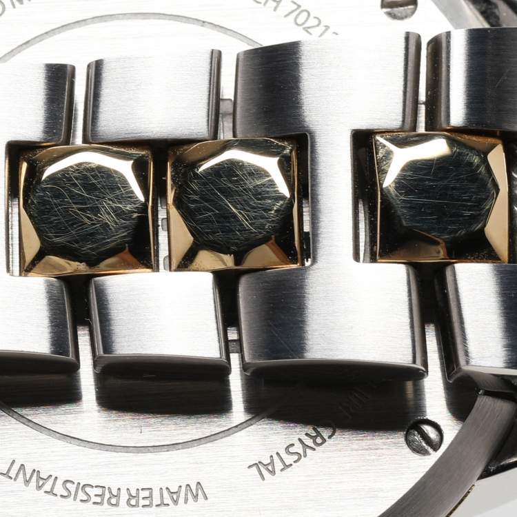 Pre Owned Fendi Mother of Pearl Diamond Topaz Two-Tone Stainless Steel IShine F121124500T01 Women's Wristwatch 33.50 mm