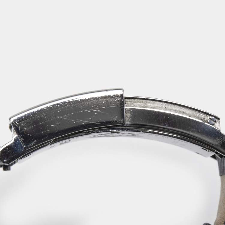 Pre Owned Fendi Diamond Paved Stainless Steel Leather Secret 5400L Women's Wristwatch 18 mm