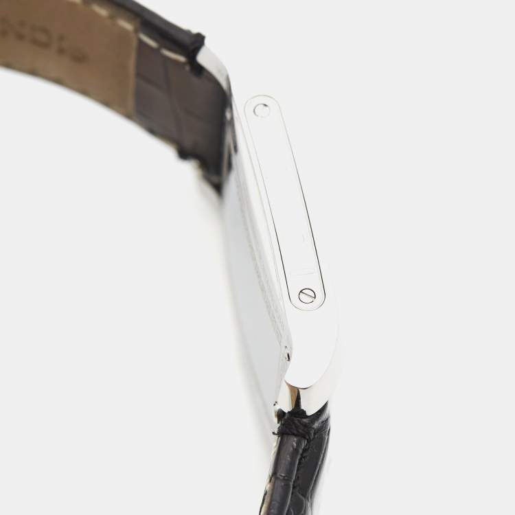 Pre Owned Fendi 7600M Black Dial Stainless Steel Alligator Leather Women's Wristwatch 27 mm