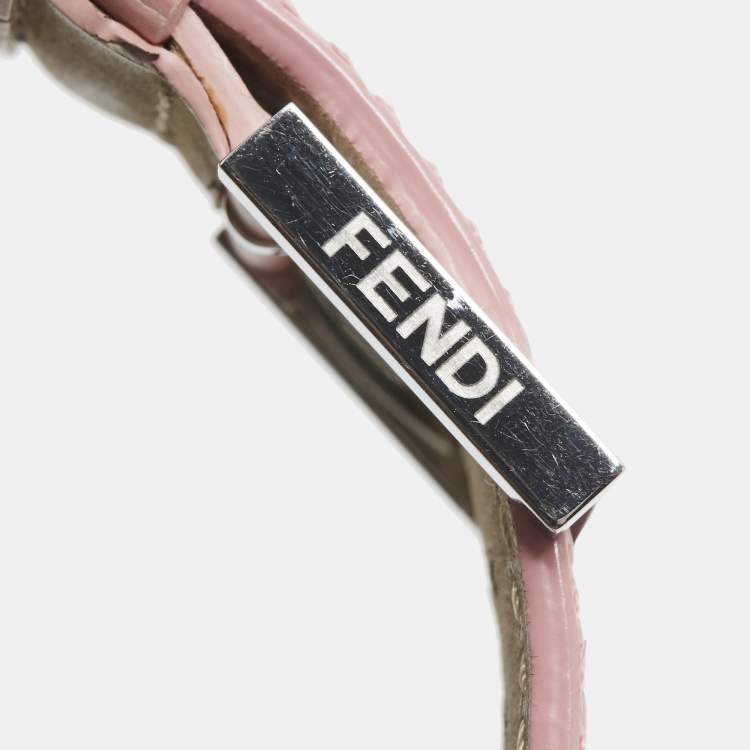 Pre Owned Fendi 7000G Mother OF Pearl Dial Stainless Steel Alligator Leather Women's Wristwatch 27 mm