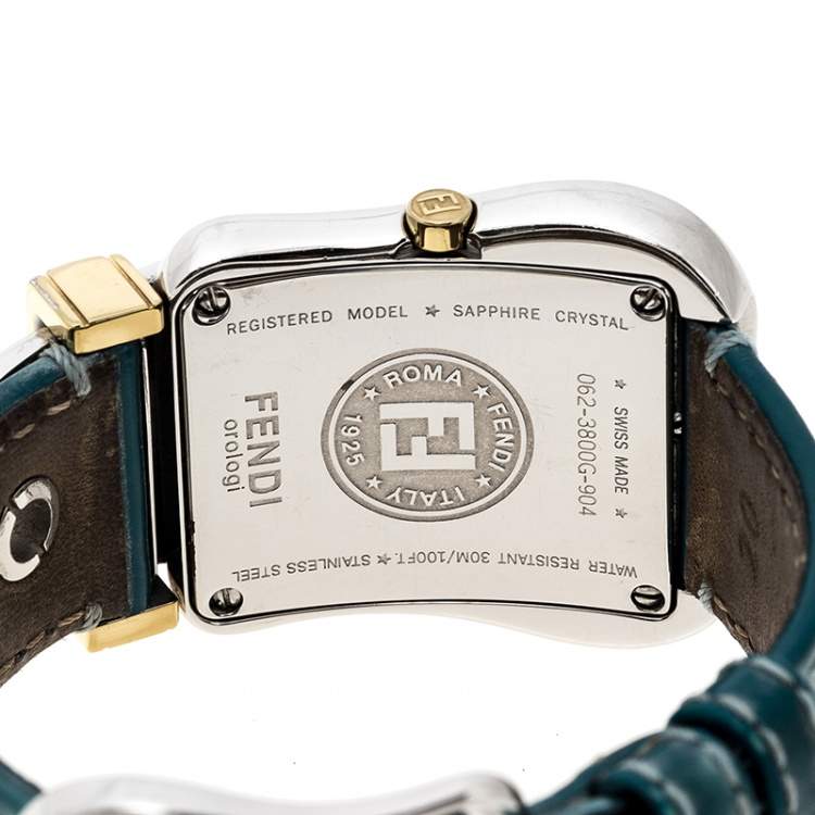 Pre Owned Fendi White Mother of Pearl Gold Plated Stainless Steel 3800G Women's Wristwatch 33 mm