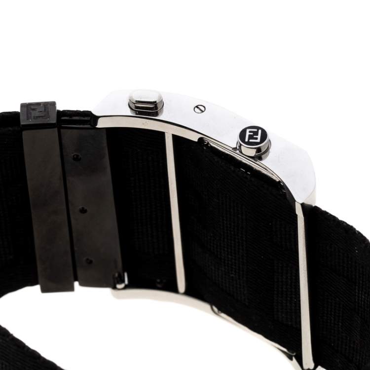 Pre Owned Fendi Cream Stainless Steel Zip Code1120G Women's Wristwatch 45 mm