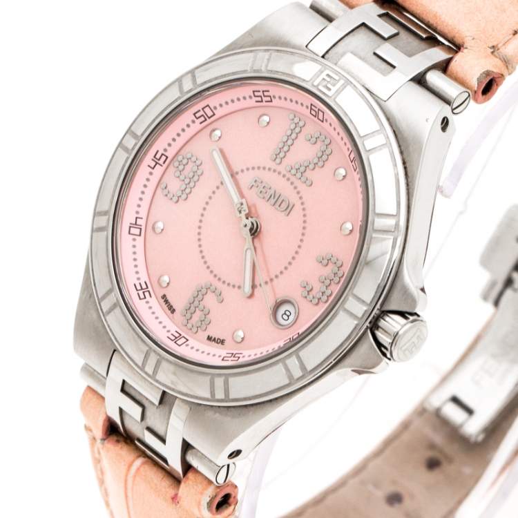 【関税・送料込み】FENDI PINK LEATHER ANS SILVER WATCHE I153105023-2_bba63963-1293-