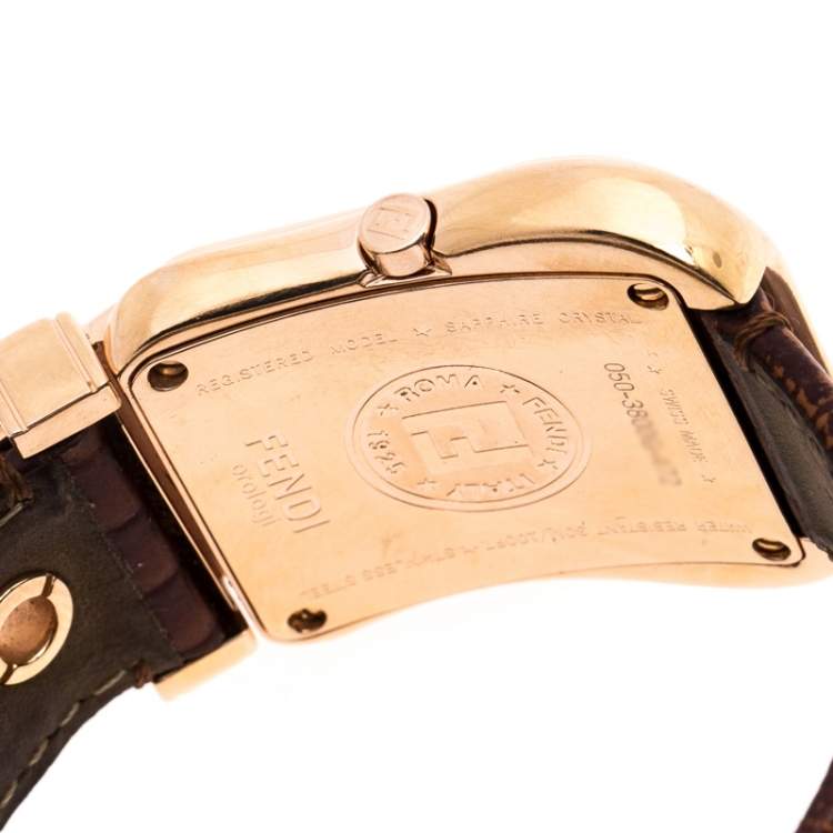 Pre Owned Fendi Black Rose Gold Plated Stainless Steel B.Fendi 3800G Women's Wristwatch 32MM