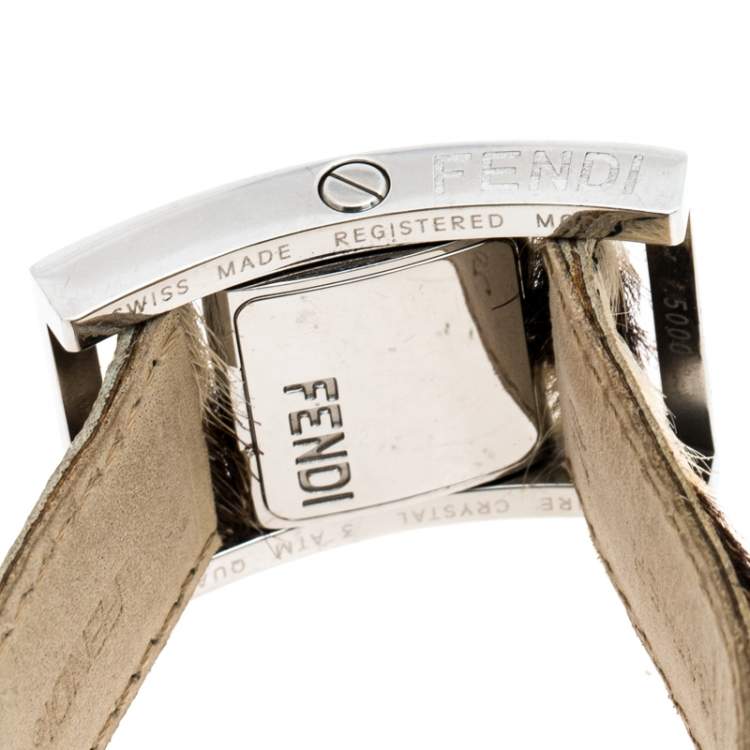 Pre Owned Fendi Red Stainless Steel Classic 5000 Women's Wristwatch 26MM