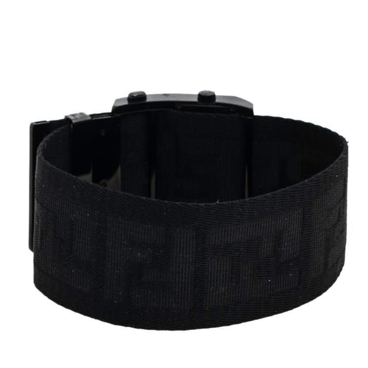 Pre Owned Fendi Black PVD Coated Stainless Steel Zip Code 1170G Women's Wristwatch 45.50 mm