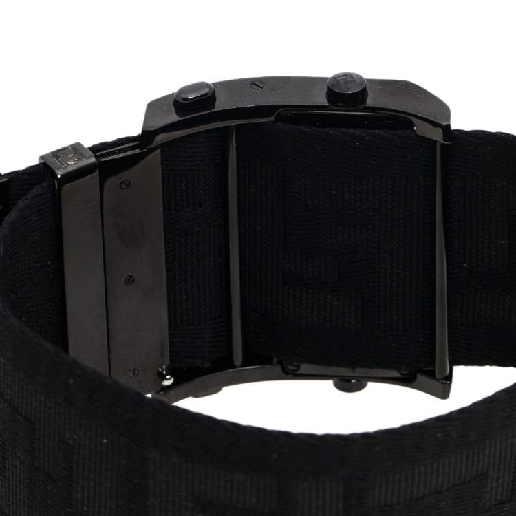 Pre Owned Fendi Black PVD Coated Stainless Steel Zip Code 1170G Women's Wristwatch 45.50 mm