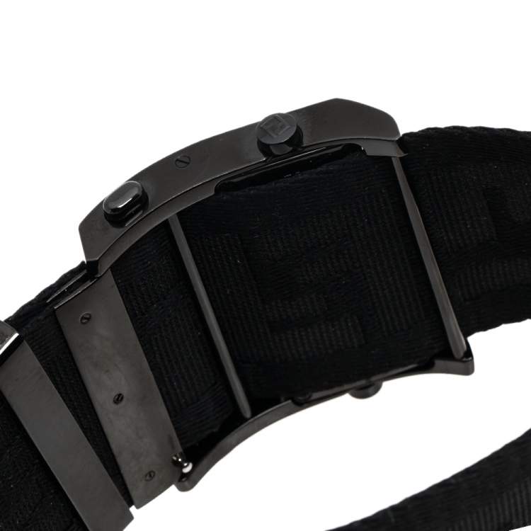 Pre Owned Fendi Black PVD Coated Stainless Steel Zip Code 1170G Women's Wristwatch 45.50 mm