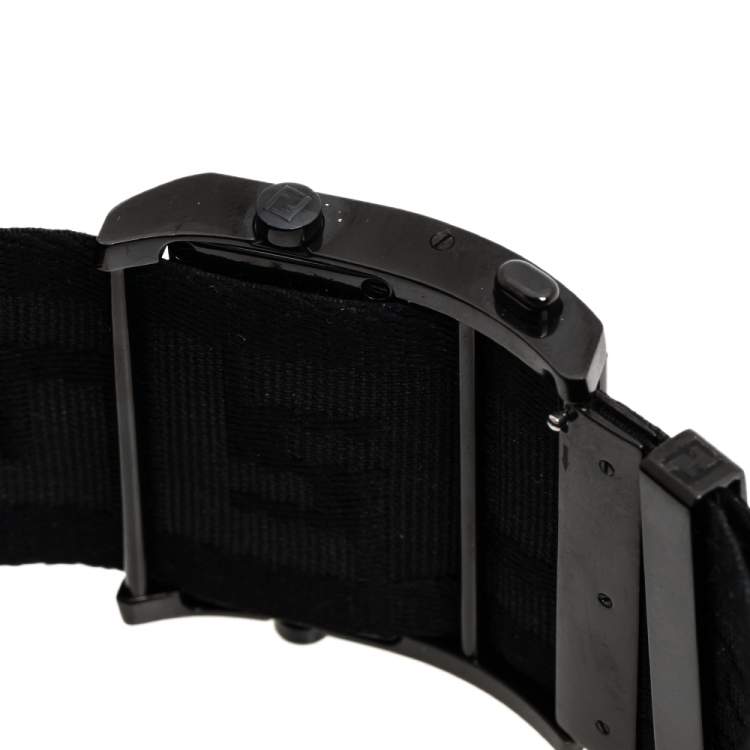 Pre Owned Fendi Black PVD Coated Stainless Steel Zip Code 1170G Women's Wristwatch 45.50 mm
