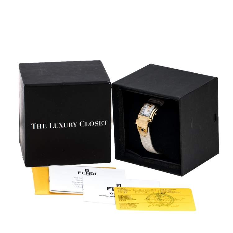 Pre Owned  Fendi Mother of Pearl Gold Plated Stainless Steel B.Fendi 3800L Women's Wristwatch 23 mm