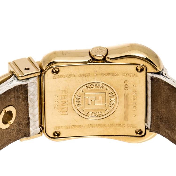 Pre Owned  Fendi Mother of Pearl Gold Plated Stainless Steel B.Fendi 3800L Women's Wristwatch 23 mm