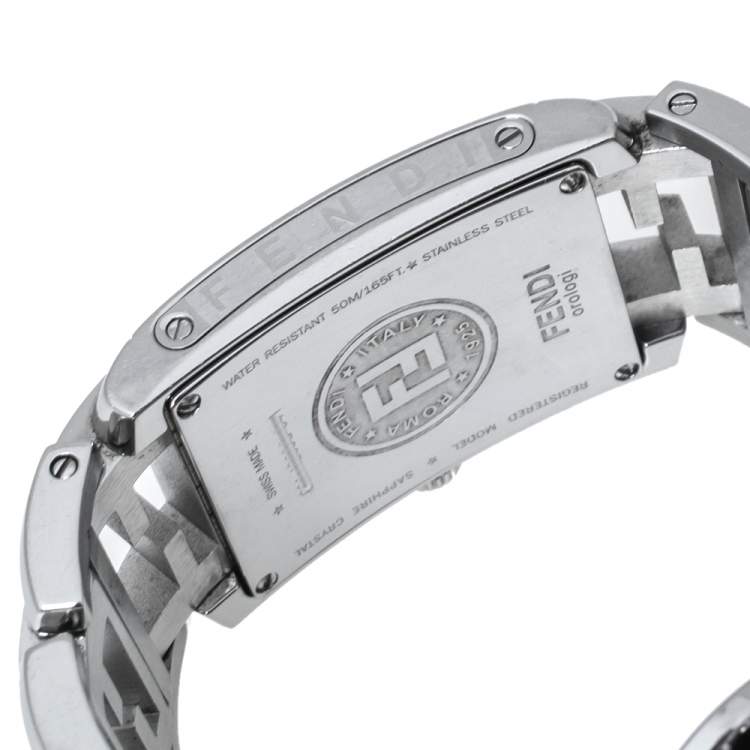 مملوكة مسبقًا Fendi Silver Stainless Steel Orologi 1200G Women's Wriswatch 24 mm